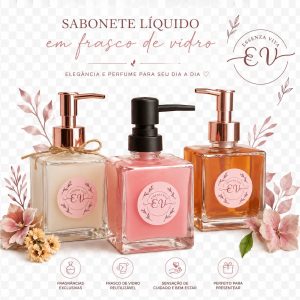 Sabonete líquido em frasco de vidro 250ml
